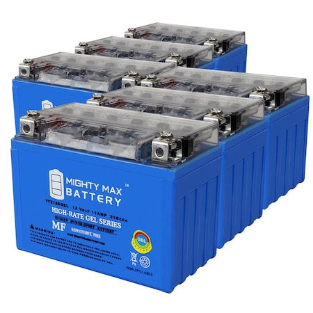 Mighty Max Battery YTZ12SGEL 12V 11Ah GEL Replacement Battery for Regulated Electrolyte Filled Motorcycle - 6PK MAX4029404